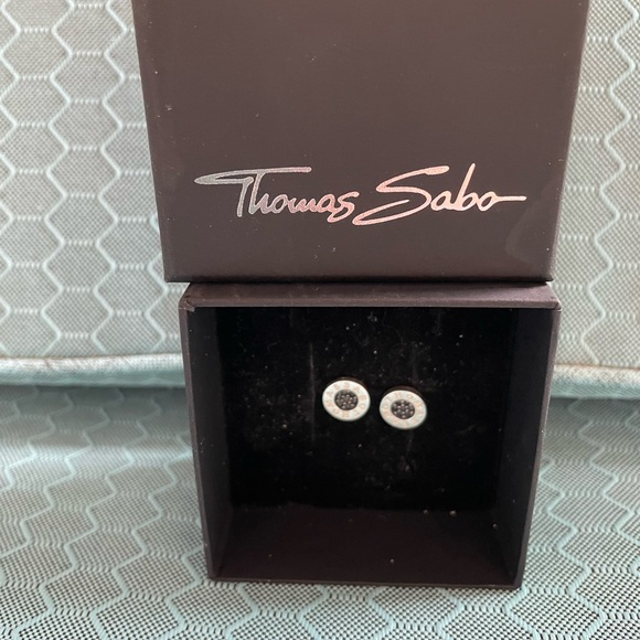 Thomas Sabo ear studs classic (black & silver). - Picture 1 of 3